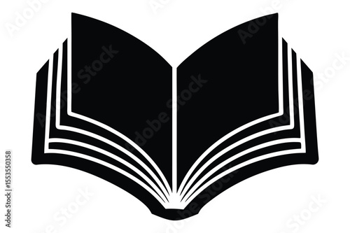 Back to School open book silhouette vector