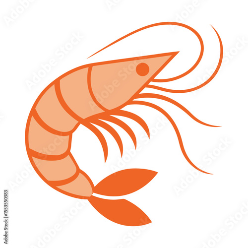 Shrimp vector illustration isolated on white background