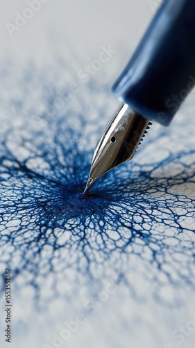 A close-up of ink spreading on paper.