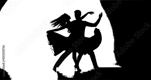 silhouette of a dancing couple
