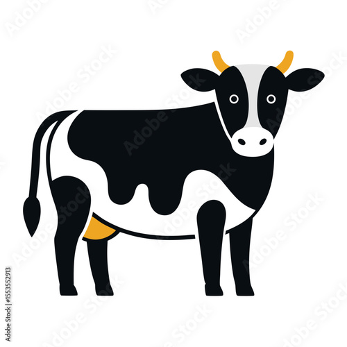 Minimal cow icon vector perfect for farm branding, logos, and modern graphic design