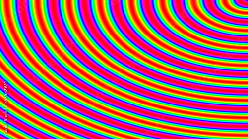 A vibrant and captivating abstract artwork featuring concentric rainbow-hued circles that create an illusion of depth and movement.