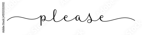PLEASE black vector brush calligraphy banner