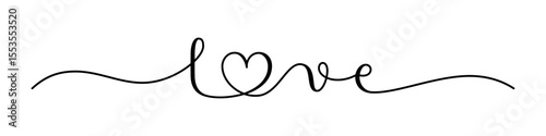 LOVE black vector brush calligraphy banner