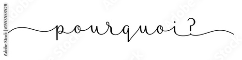 POURQUOI? (WHY? in French) black vector brush calligraphy banner