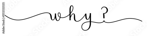 WHY? black vector brush calligraphy banner