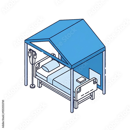 Hospital bed icon for inpatient or emergency care.