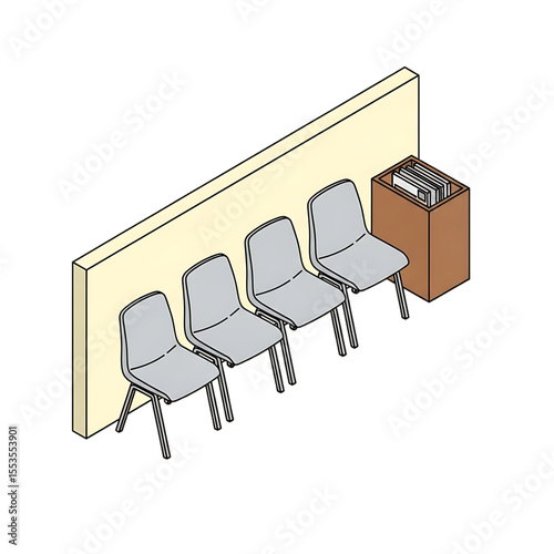 Waiting area icon for clinics or hospital facilities.