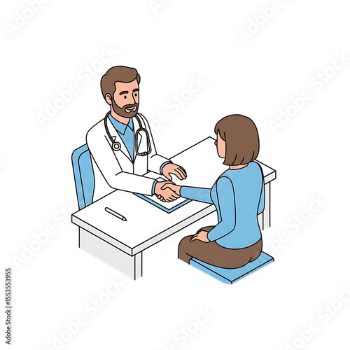 Doctor consultation icon for medical advice or diagnosis.