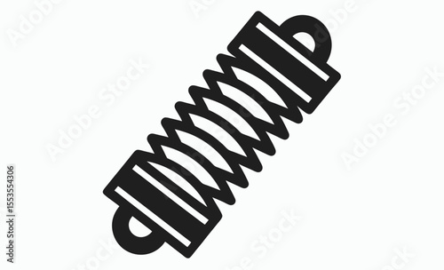 tension spring icon, coil spring vector, metal spring silhouette, black wire spring