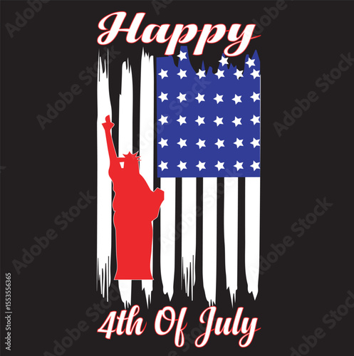 USA Independence Day t shirt design silhouette vector art illustration, 4th of July vector illustration
