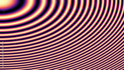 A captivating abstract artwork showcasing concentric circles radiating outwards in a mesmerizing display of warm and cool colors, creating a sense of depth and movement.