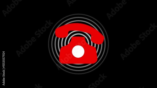 Glowing Phone Caller Icon Animation. Neon Incoming Call Notification, Ringing Symbol, and Communication Motion Graphics for Stock Use