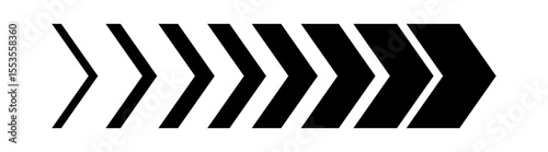 Dynamic moving arrow symbol. Moving arrows icon, blend effect, pointer, speed direction