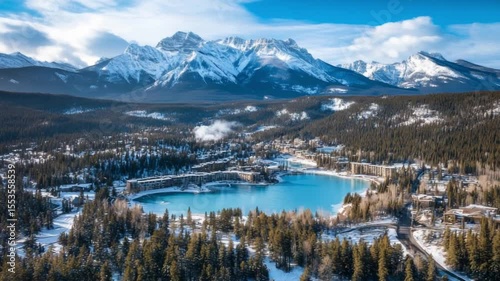 Immerse yourself in this breathtaking aerial view of lakes and mountains. Perfect for projects about nature, travel, or relaxation. Let the beauty inspire you. Generative AI