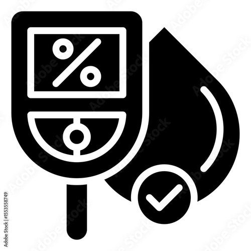 Blood drops on the glucometer display a percentage of the amount of blood sugar levels or something related to the medical world.
