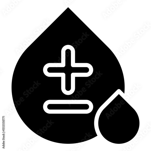 The blood icon refers to the Rhesus factor, a useful indicator in situations such as blood transfusions, pregnancy, medical records, and blood type education.