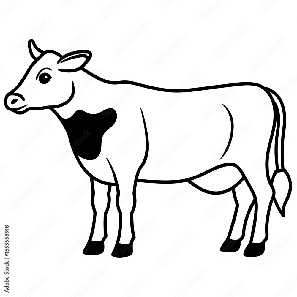 Obraz premium Cow Icon Vector – Minimal Animal Symbol for Branding, Farm Logo & Graphic Design