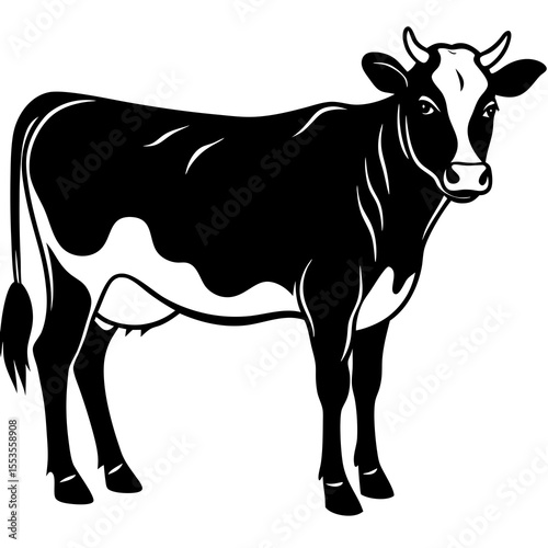 Cow Icon Vector – Minimal Animal Symbol for Branding, Farm Logo & Graphic Design