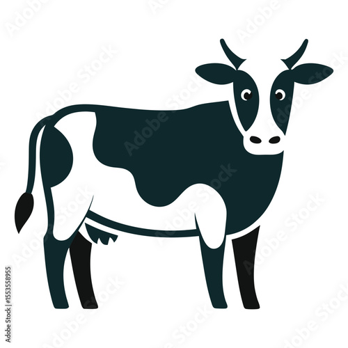 Cow Icon Vector – Minimal Animal Symbol for Branding, Farm Logo & Graphic Design