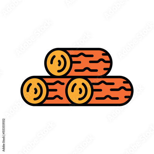 wood color line icon for digital and print projects. Building materials.