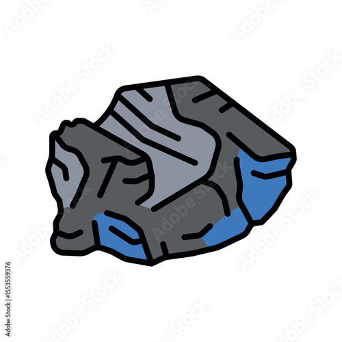 bitumen color line icon for digital and print projects. Building materials.