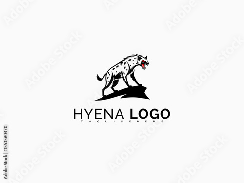 Creative Side Facing Hyena Vector Logo for Rugged Brands. Great for Adventure Company Stickers, Labels, T-Shirts, and Bold Patch Logo Designs with a Fearless Wildlife Theme.

