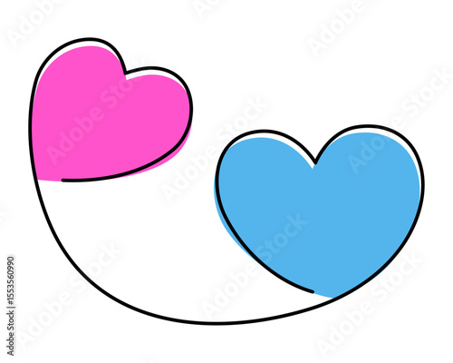 Heart one line art, hand-drawn heart, continuous contour, love concept. Feelings expression, festive enamored design romantic element Valentine's Day simple minimalist design. Editable stroke. 