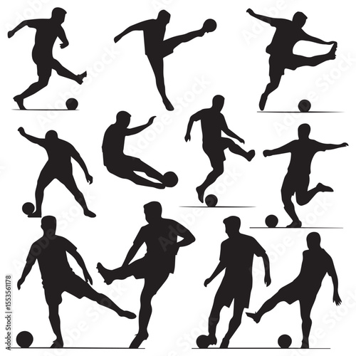 Soccer Player Silhouettes Set