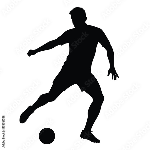 Soccer Player Silhouette Kick Motion