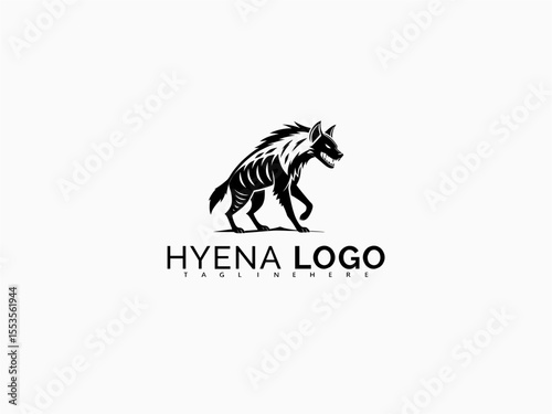 Wild Hyena Head in Side View for Bold Vector Logo Design. Ideal for Wildlife Adventure Brand, Business Logo, Sticker Set, Outdoor Label, or T-Shirt Print with an Edgy Animal Theme.

