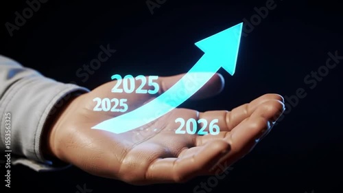 Growth Projection Hand Holding Future Financial Graph 2024-2026