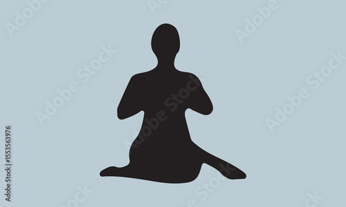 silhouette of a woman in yoga position lifestyle, relaxation, yoga, people, exercising, sport, india, mindfulness, healthy lifestyle, woman, adult, balance, exercise, horizontal, meditating, one perso