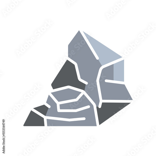 stone color flat icon for digital and print projects. Building materials.