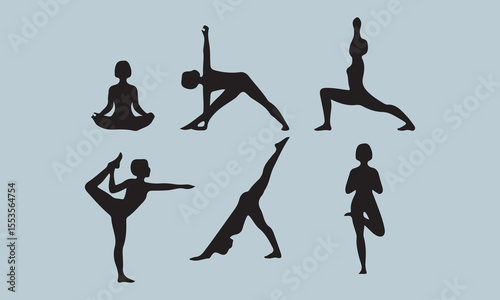 silhouettes of ballet dancers lifestyle, relaxation, yoga, people, exercising, sport, india, mindfulness, healthy lifestyle, woman, adult, balance, exercise, horizontal, meditating, one person, photog