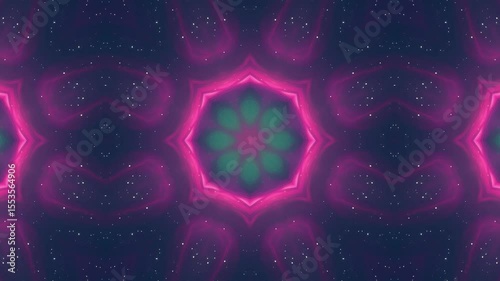Abstract kaleidoscope pattern with symmetrical design