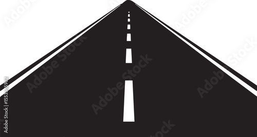 Roadway perspective art with road lines stretching towards a vanishing point