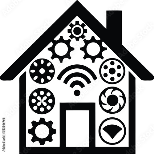 Modern home silhouette design illustrating smart home technology concepts