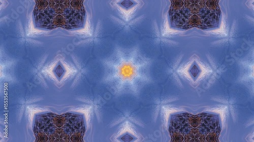 Abstract kaleidoscopic pattern with repeating star shapes