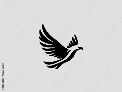 Vintage engraved eagle silhouette vector logo for financial institutions