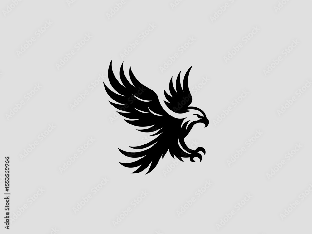 Obraz premium Geometric abstract eagle vector logo with sharp angles for sports teams