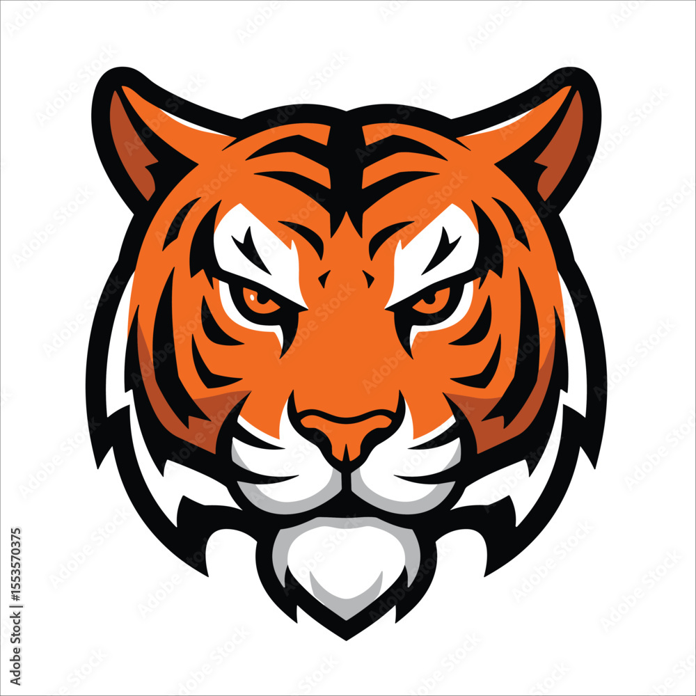 Obraz premium Tiger Head Logo Vector Illustration