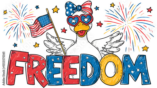 Freedom Goose – A Whimsical 4th of July Celebration in Red, White & Blue