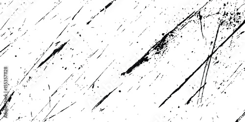A black and white background with black lines and splatters isolated on white background.
Abstract black scratch marks line on a white background. Intricate designs of lines and dots in various sizes,