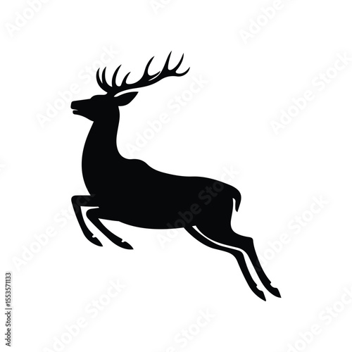 Jumping Deer silhouette vector illustration