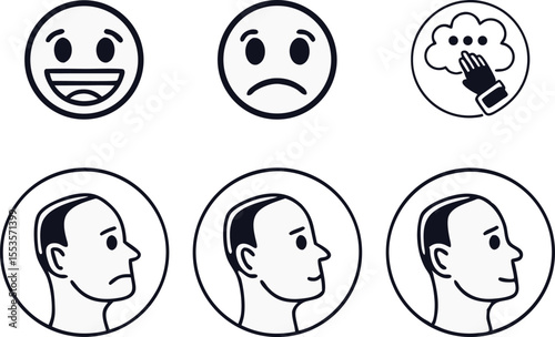 Thinking Emoji Illustration for Chat and Social Media Design. Cute Thinking Emoji Art for Communication and Digital Projects. Expressive Thinking Emoji Drawing for Emotion and Mood Themes