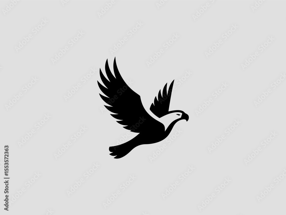 Obraz premium Majestic eagle head silhouette vector logo for patriotic or government organizations