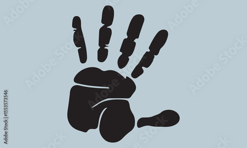 hand print on white background