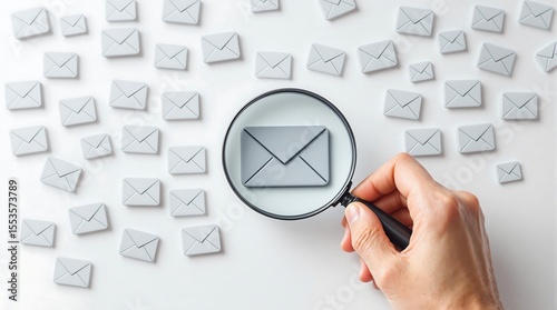 Email marketing strategy search find spam inbox message communication newsletter campaign promotion magnifying