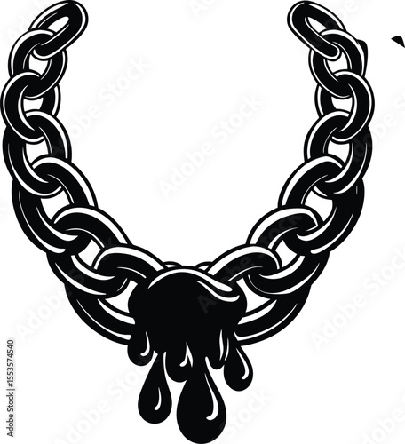 Chunky Chain Necklace Vector